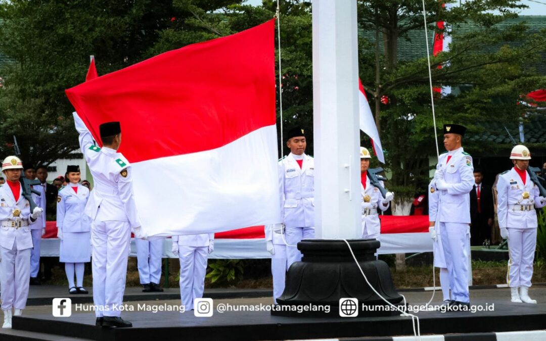 Khidmat Peringatan HUT Ke-78 RI Kota Magelang di Bawah Gerimis