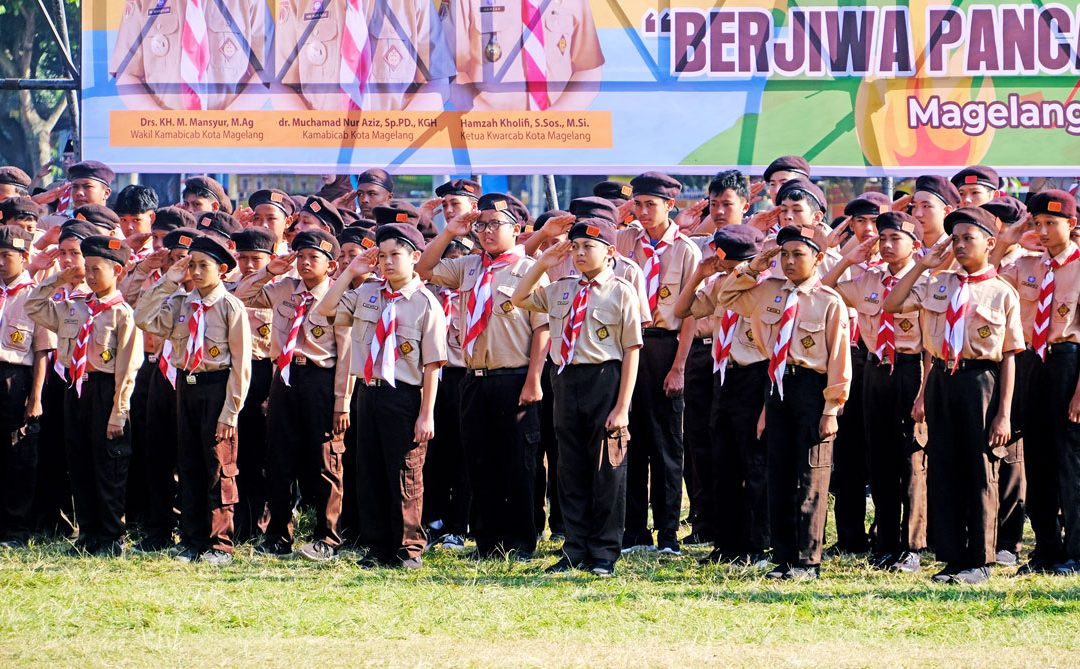 Upacara Peringatan Hari Pramuka ke-63 di Alun-alun Kota Magelang