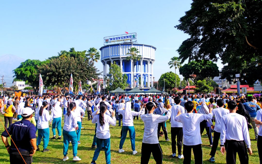 Antusias Warga Ikuti Senam Bersama Haornas 2024 di Kota Magelang